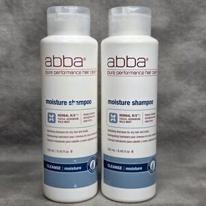 (X2) ABBA Moisture Shampoo‎ 8.45 oz w/Yucca, Wild Mint, Geranium